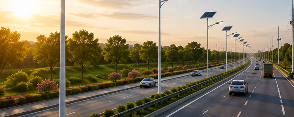 Aarnova Solar products deployed across roads, industrial facilities, smart city plazas, and construction sites